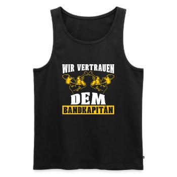 Fanfahrenzug Spielmannszug Kapitän - Männer Premium Bio Tank Top - Schwarz - Vorne - Michal (187cm)
