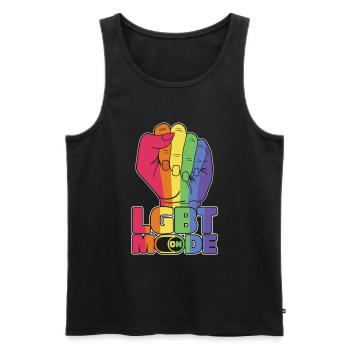 Lgbt Gay Pride - Débardeur bio Premium Homme - noir - Devant - Michal (187cm)