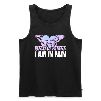 Fibromyalgie Rhumatisme mignon - Débardeur bio Premium Homme - noir - Devant - AI Model Male 178 light (178cm)
