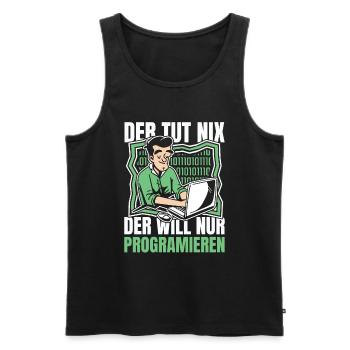 Entwickler Coder Programmierer Computer - Männer Premium Bio Tank Top - Schwarz - Vorne - AI Model Male 178 light (178cm)