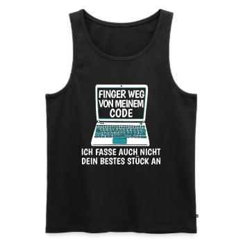 Developer Coder Programmer Funny - Men's Premium Organic Tank Top - black - Front - AI Model Male 178 light (178cm)