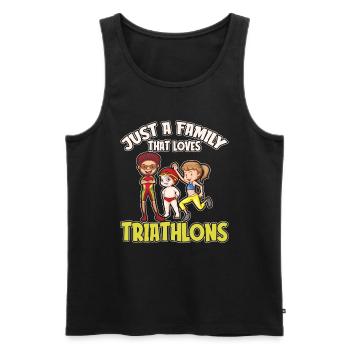 Triathlon Triathlete Family - Men's Premium Organic Tank Top - black - Front - AI Model Male 178 light (178cm)