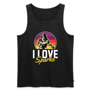 Welders, fitters, sparks - Men's Premium Organic Tank Top - black - Front - AI Model Male 178 light (178cm)