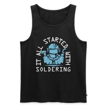 Welder locksmith soldering - Men's Premium Organic Tank Top - black - Front - Michal (187cm)