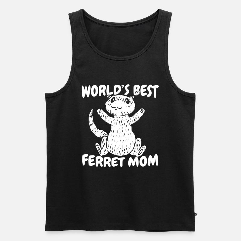 Frettchen Iltis Mutter - Männer Premium Bio Tank Top - Schwarz