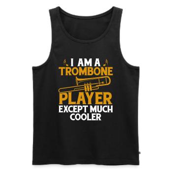 marching band, trombone, brass band, trombone - Men's Premium Organic Tank Top - black - Front - AI Model Male 178 light (178cm)