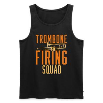 fanfare, trombone, fanfare, trombone - Débardeur bio Premium Homme - noir - Devant - AI Model Male 178 light (178cm)