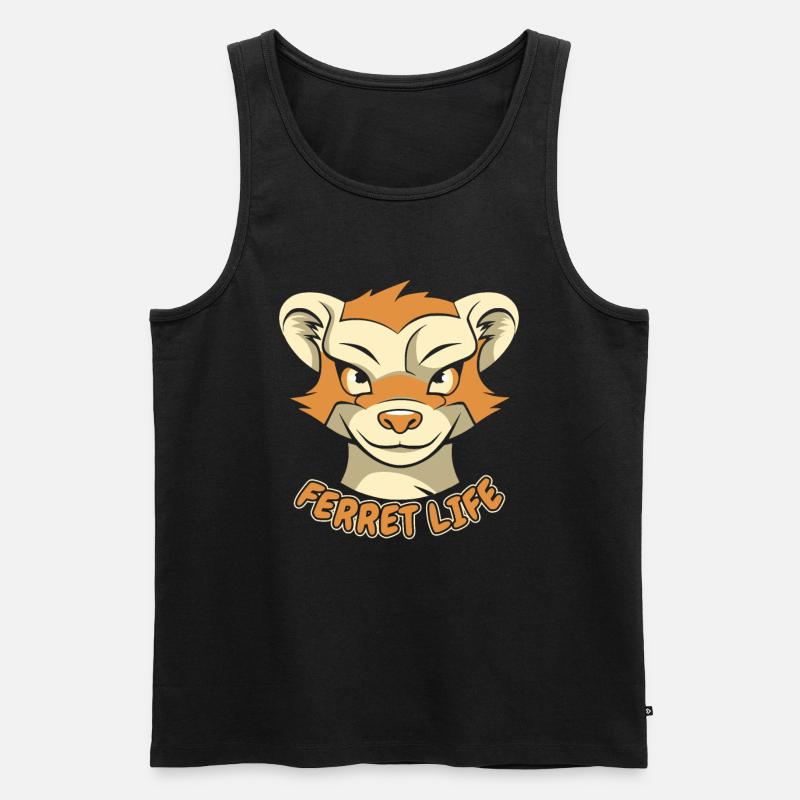 Frettchen Iltis - Männer Premium Bio Tank Top - Schwarz