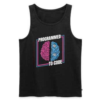 Développeur Coder Programmeur Cerveau - Débardeur bio Premium Homme - noir - Devant - Michal (187cm)