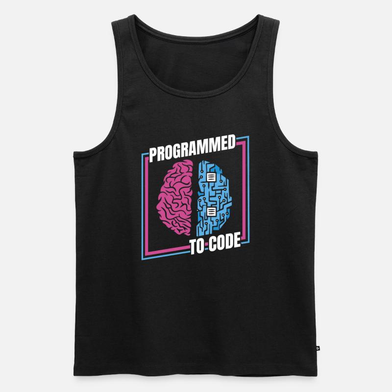 Entwickler Coder Programmierer Gehirn - Männer Premium Bio Tank Top - Schwarz