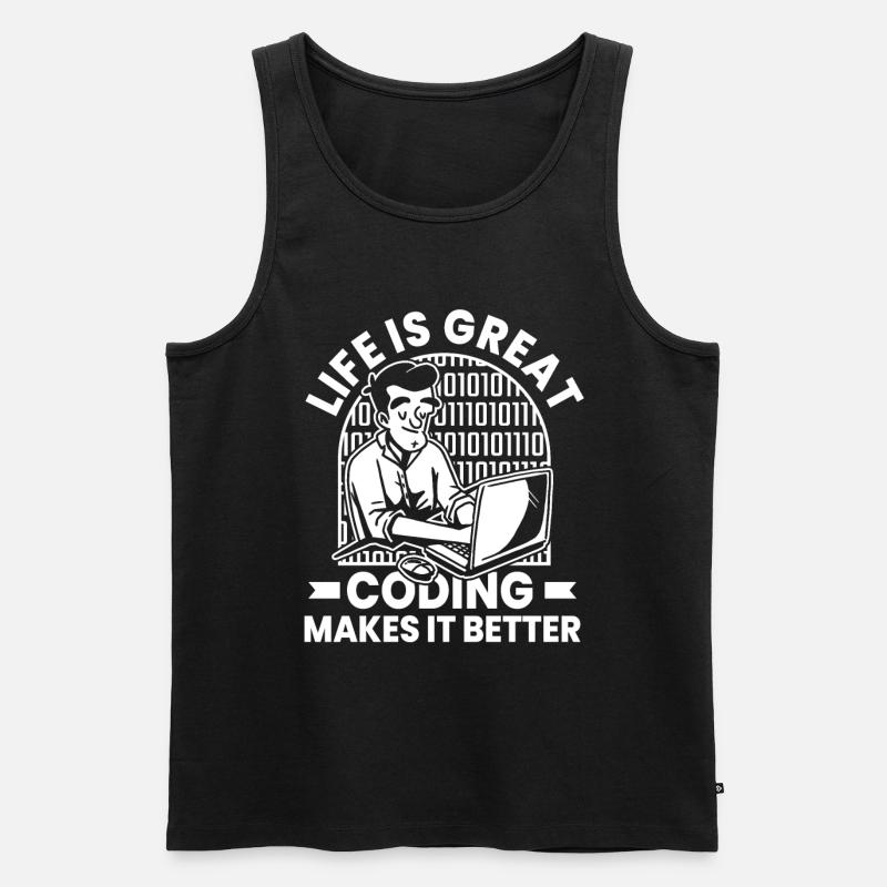 Entwickler Coder Programmierer Humor - Männer Premium Bio Tank Top - Schwarz