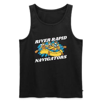 Rafting Navigators White Water Rafting - Men's Premium Organic Tank Top - black - Front - AI Model Male 178 light (178cm)