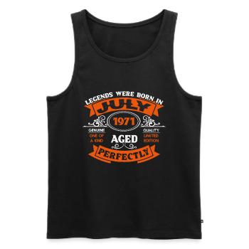 Legends Were Born In July 1971 Birthday - Männer Premium Bio Tank Top - Schwarz - Vorne - Michal (187cm)