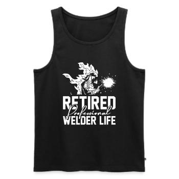 Schweißer Schlosser Gattin - Männer Premium Bio Tank Top - Schwarz - Vorne - Michal (187cm)