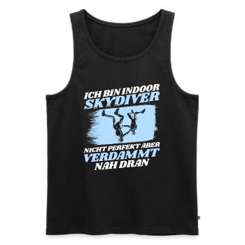 Indoor Skydiving Indoor Fallschirmspringen - Männer Premium Bio Tank Top - Schwarz - Vorne - Michal (187cm)