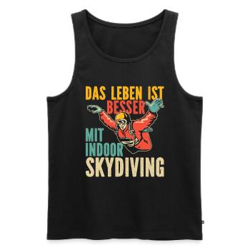 Indoor Skydiving Indoor Fallschirmspringen - Männer Premium Bio Tank Top - Schwarz - Vorne - Michal (187cm)