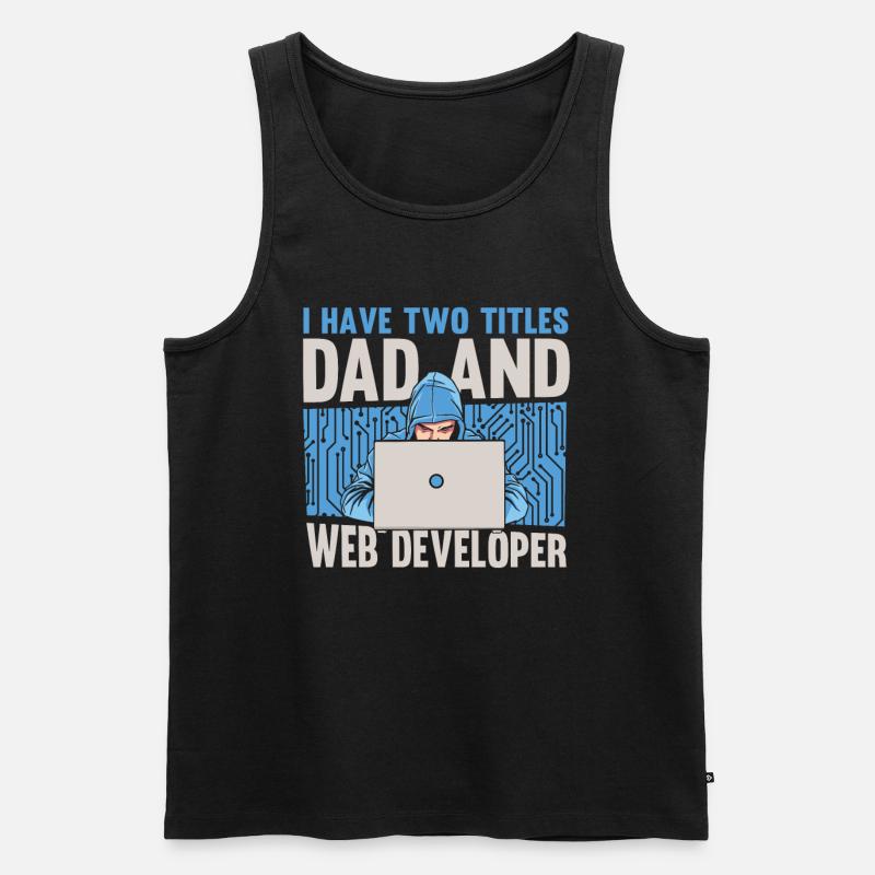 Web Entwickler Webdeveloper Vater - Männer Premium Bio Tank Top - Schwarz