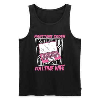 Entwickler Coder Programmierer Gattin - Männer Premium Bio Tank Top - Schwarz - Vorne - Michal (187cm)