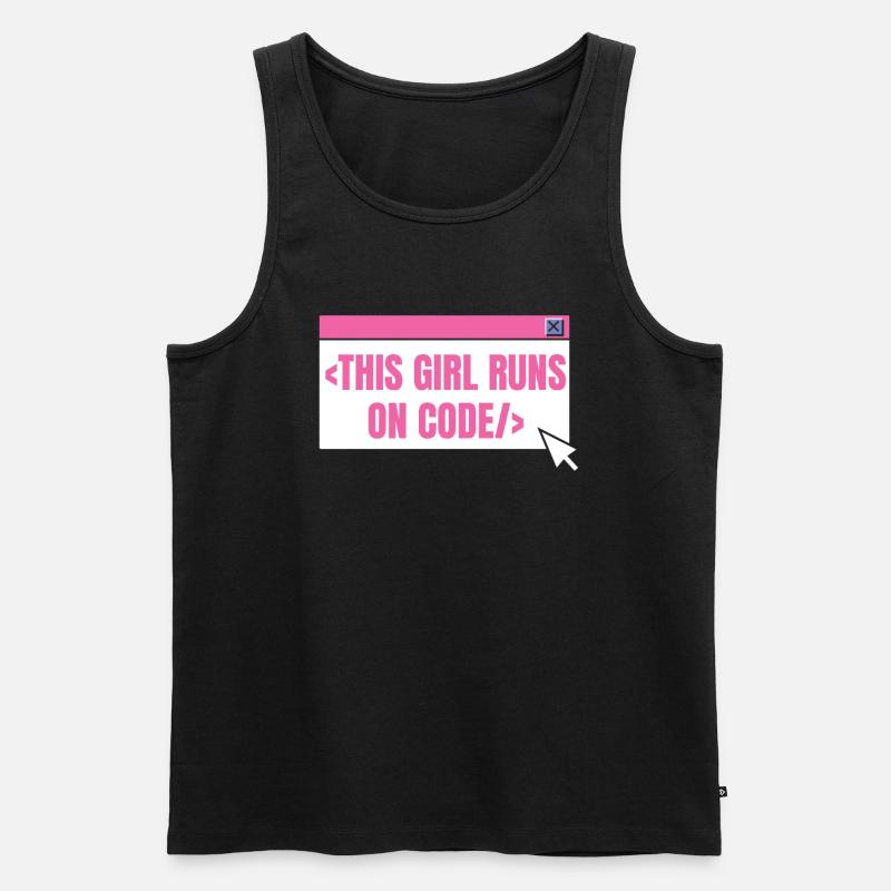 Développeur Coder Programmeur Girl - Débardeur bio Premium Homme - noir