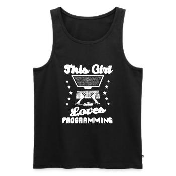 Developer Coder Programmer Girl - Men's Premium Organic Tank Top - black - Front - Michal (187cm)
