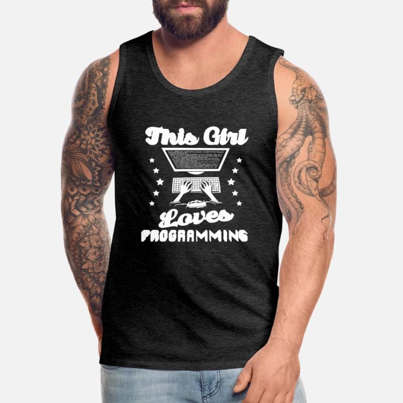 Developer Coder Programmer Girl Men's Premium Organic Tank Top