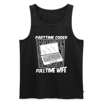 Entwickler Coder Programmierer Gattin - Männer Premium Bio Tank Top - Schwarz - Vorne - Michal (187cm)