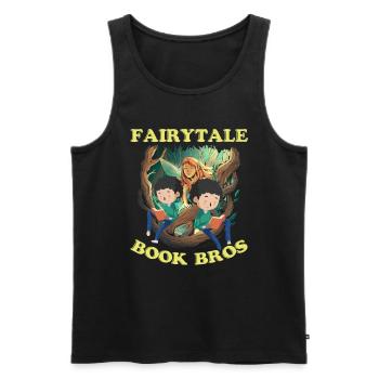 Buch Leseratte Bücherwurm Niedlich Buchfee - Männer Premium Bio Tank Top - Schwarz - Vorne - Michal (187cm)