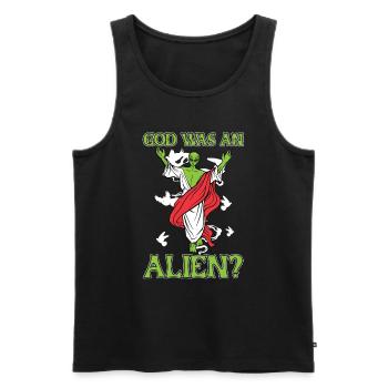 Christ Christentum Lustig Außerirdischer Jesus - Männer Premium Bio Tank Top - Schwarz - Vorne - Michal (187cm)