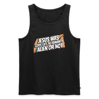 Christ Christianisme Humour Extraterrestre Jésus - Débardeur bio Premium Homme - noir - Devant - Michal (187cm)
