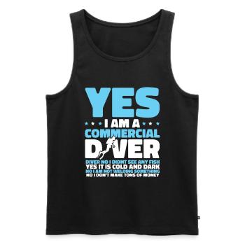Tauchen Taucher Kommerzielles Tauchen - Männer Premium Bio Tank Top - Schwarz - Vorne - Michal (187cm)