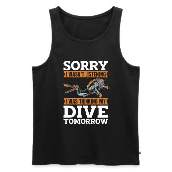 Diving Diver Commercial Diving - Men's Premium Organic Tank Top - black - Front - AI Model Male 178 light (178cm)