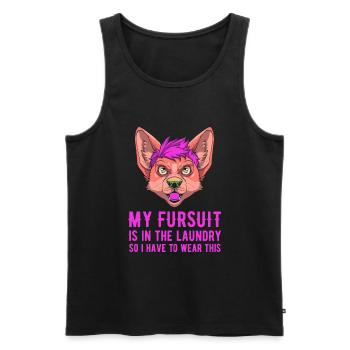 Furry Fandom Fursuits Costume - Débardeur bio Premium Homme - noir - Devant - Michal (187cm)