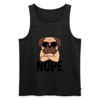 Nope Carlin Chien Nope Simple Nope - Débardeur bio Premium Homme - noir - Devant - Michal (187cm)