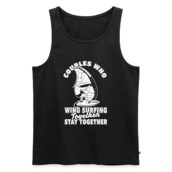 Wing Surf Wing Foil Paar - Männer Premium Bio Tank Top - Schwarz - Vorne - AI Model Male 178 light (178cm)