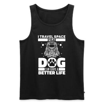 Astronaut Raumfahrer Kosmonaut Hund - Männer Premium Bio Tank Top - Schwarz - Vorne - Michal (187cm)