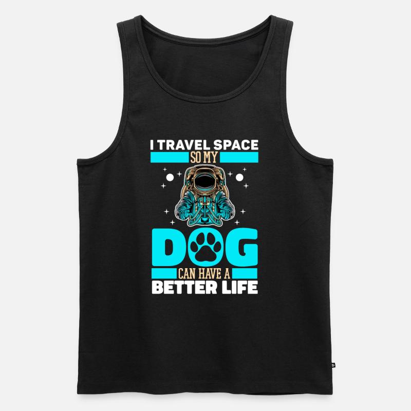 Astronaut Raumfahrer Kosmonaut Hund - Männer Premium Bio Tank Top - Schwarz