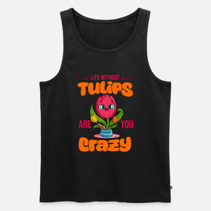 Tulpen Leben - Männer Premium Bio Tank Top - Schwarz