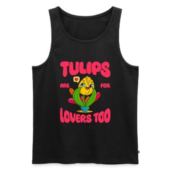 Tulpen Niedlich - Männer Premium Bio Tank Top - Schwarz - Vorne - Michal (187cm)