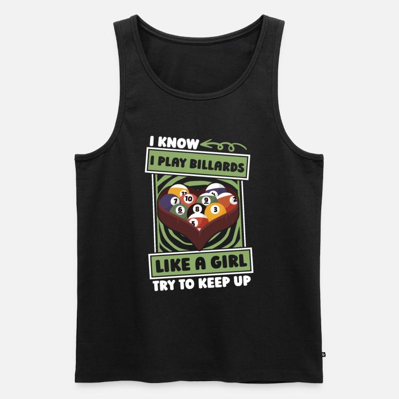 Billard Mädchen - Männer Premium Bio Tank Top - Schwarz