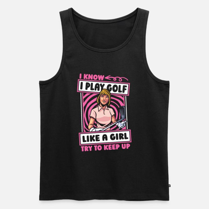 Golf Golfer Golfen Mädchen - Männer Premium Bio Tank Top - Schwarz