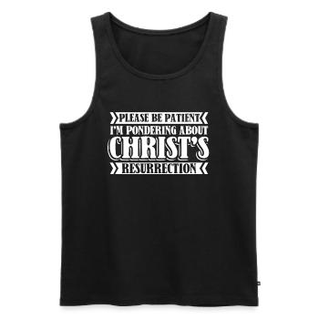 Christian Christianity - Men's Premium Organic Tank Top - black - Front - AI Model Male 178 light (178cm)