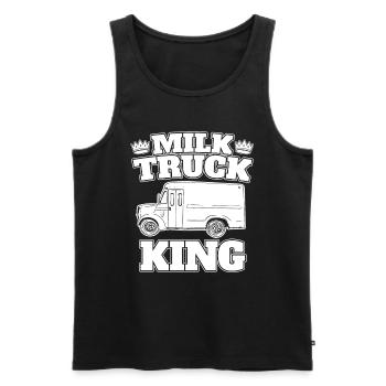 Camion de lait de vache Chauffeur Camion de lait - Débardeur bio Premium Homme - noir - Devant - AI Model Male 178 light (178cm)