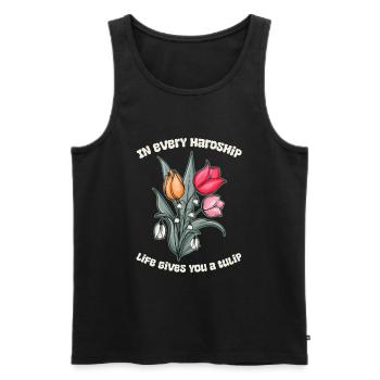 Tulpen Niedlich - Männer Premium Bio Tank Top - Schwarz - Vorne - Michal (187cm)