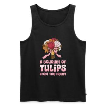 Tulpen Niedlich - Männer Premium Bio Tank Top - Schwarz - Vorne - Michal (187cm)