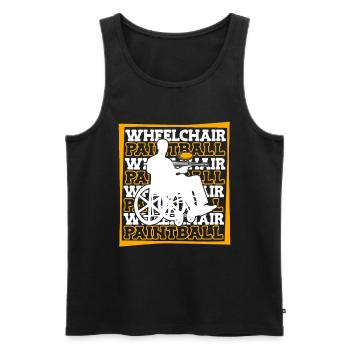 Paintball Rollstuhl - Männer Premium Bio Tank Top - Schwarz - Vorne - Michal (187cm)