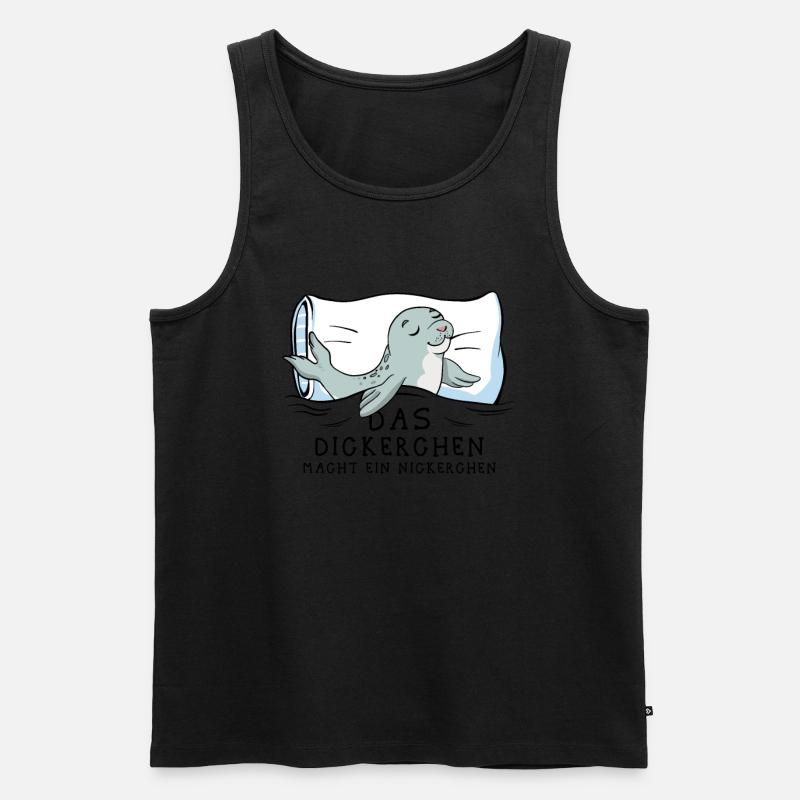 Dickerchen macht Nickerchen Robbe - Männer Premium Bio Tank Top - undefined