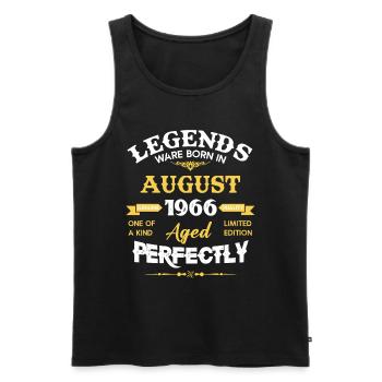 Vintage Aged To Perfection August 1966 - Männer Premium Bio Tank Top - Schwarz - Vorne - Michal (187cm)