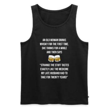 Whisky Whiskey Witzig - Männer Premium Bio Tank Top - Schwarz - Vorne - Michal (187cm)