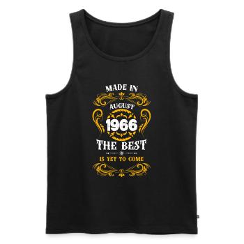 Made In August 1966 The Best - Men's Premium Organic Tank Top - black - Front - AI Model Male 178 light (178cm)