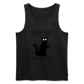 Fluff You Cat Middle Finger - Männer Premium Bio Tank Top - Schwarz - Vorne - AI Model Male 178 light (178cm)